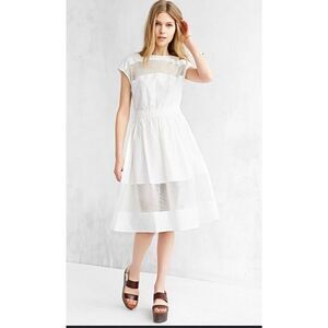 Alice Uo Alice Uo Antoinette Poplin Midi White Dress size M